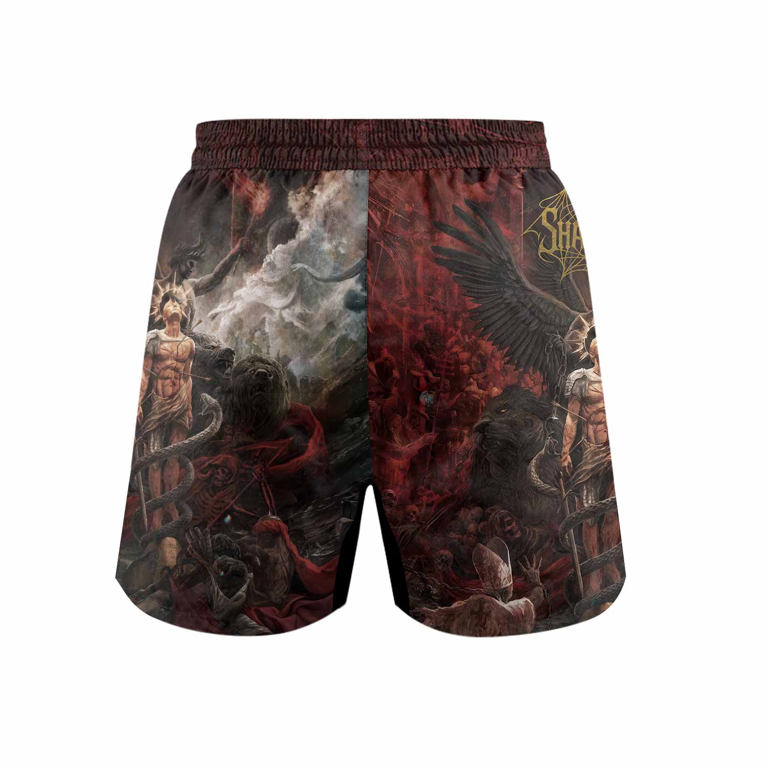 Fallen Angel Grappling Shorts - back view mockup