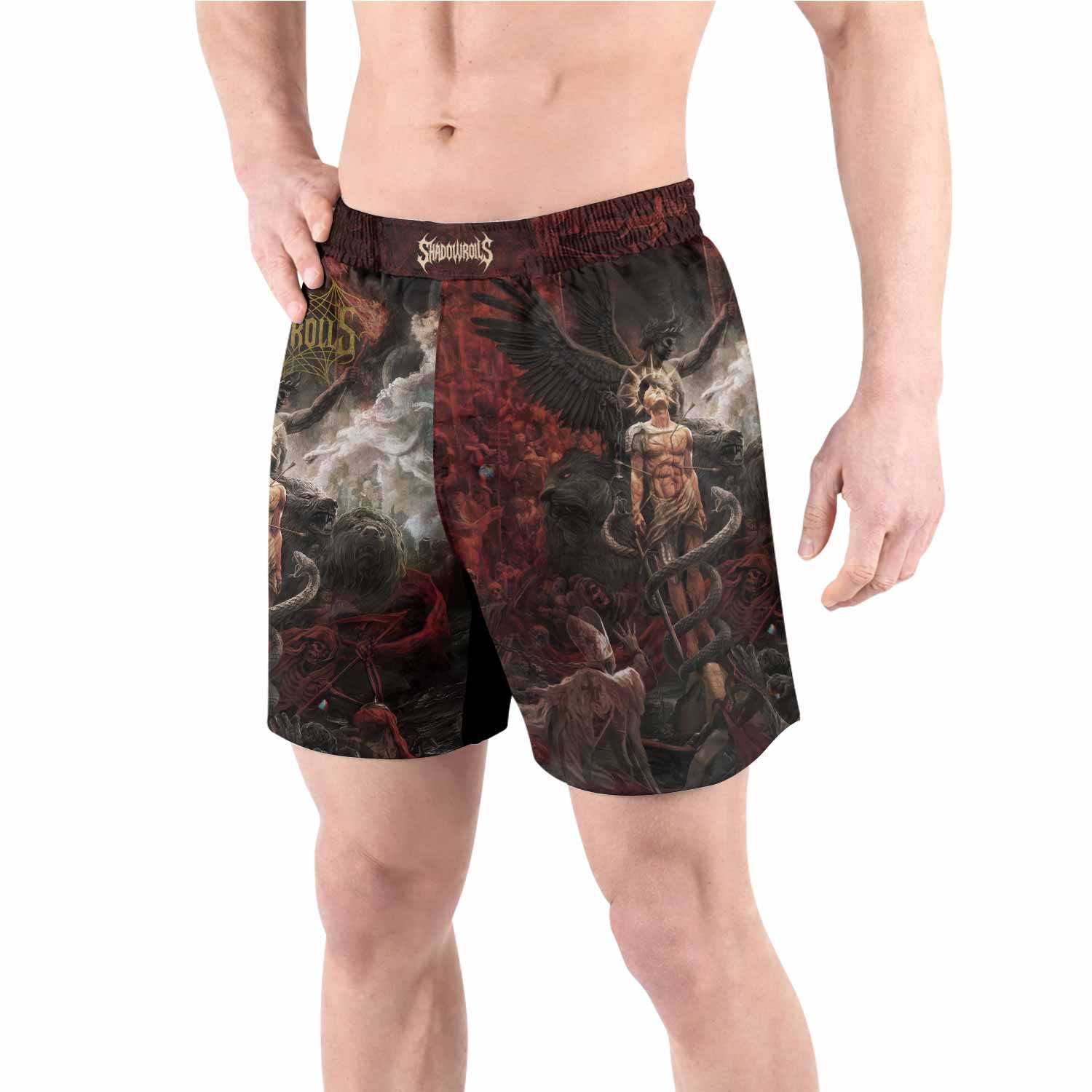 Fallen Angel Grappling Shorts - front view lifestyle