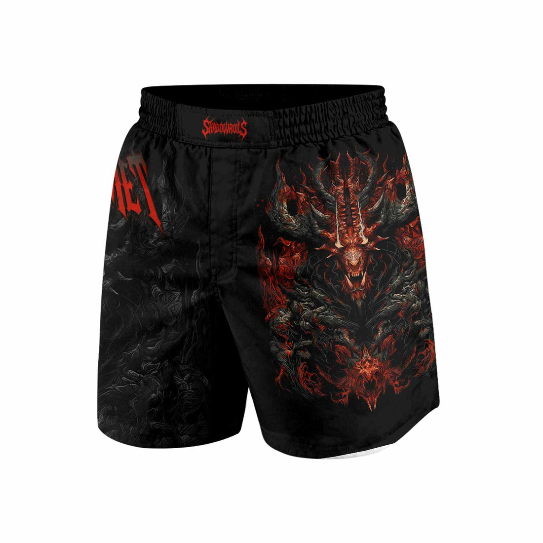 Baphomet's Wrath Grappling Shorts - front and back view