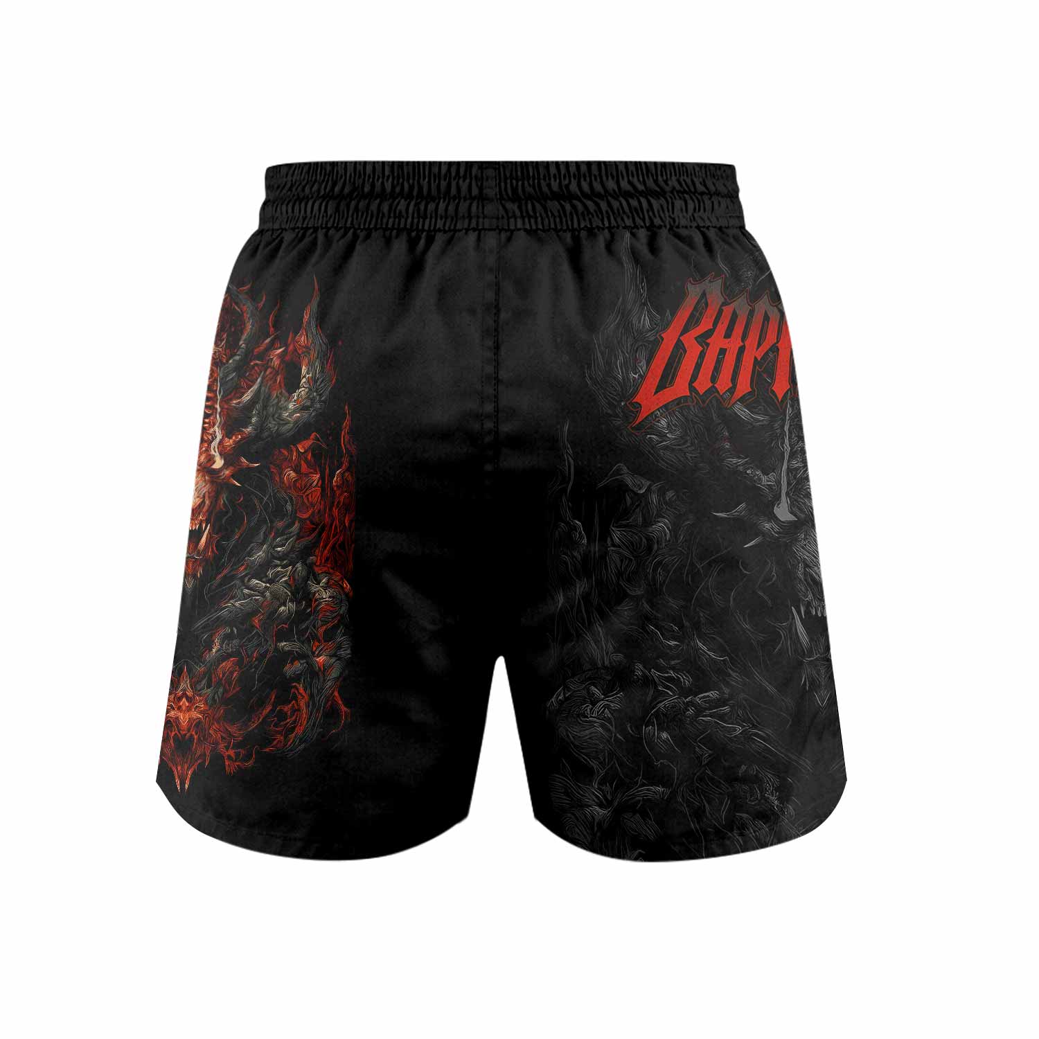 Baphomet's Wrath Grappling Shorts - back view mockup