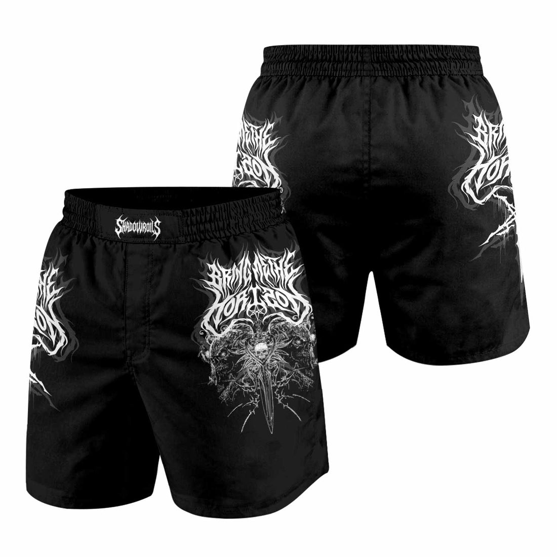 Sword of Chaos Grappling Shorts - front and back view