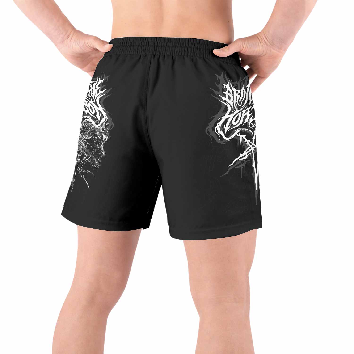 Sword of Chaos Grappling Shorts - back view lifestyle