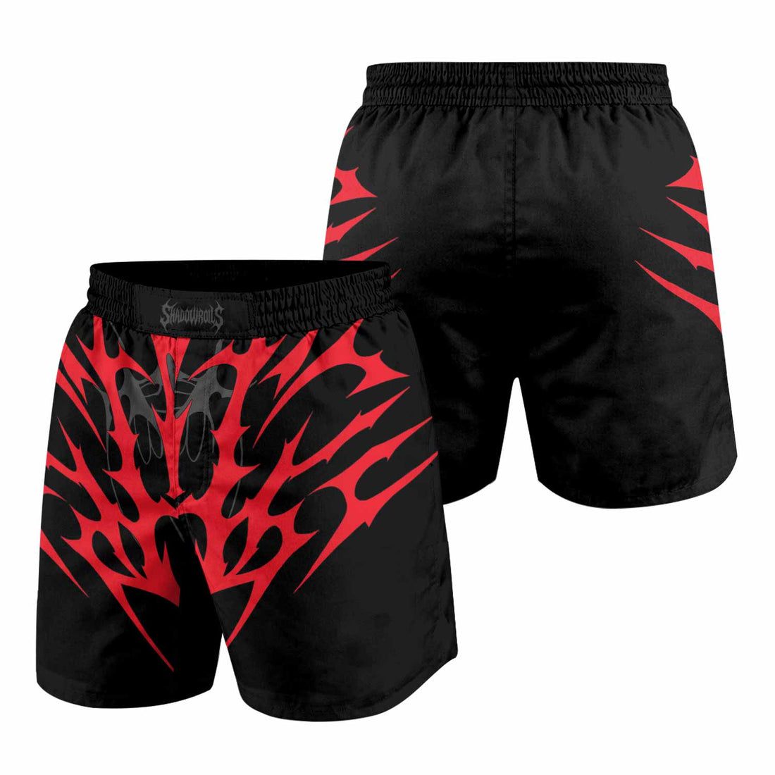 Infernal Flames Grappling Shorts - front and back view