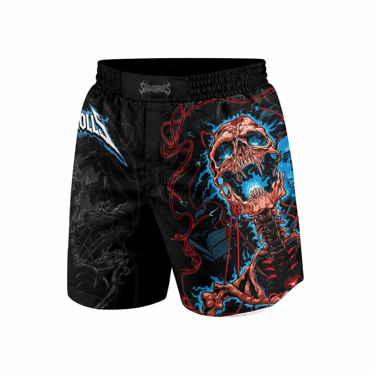 Necro Chains Grappling Shorts - front view mockup