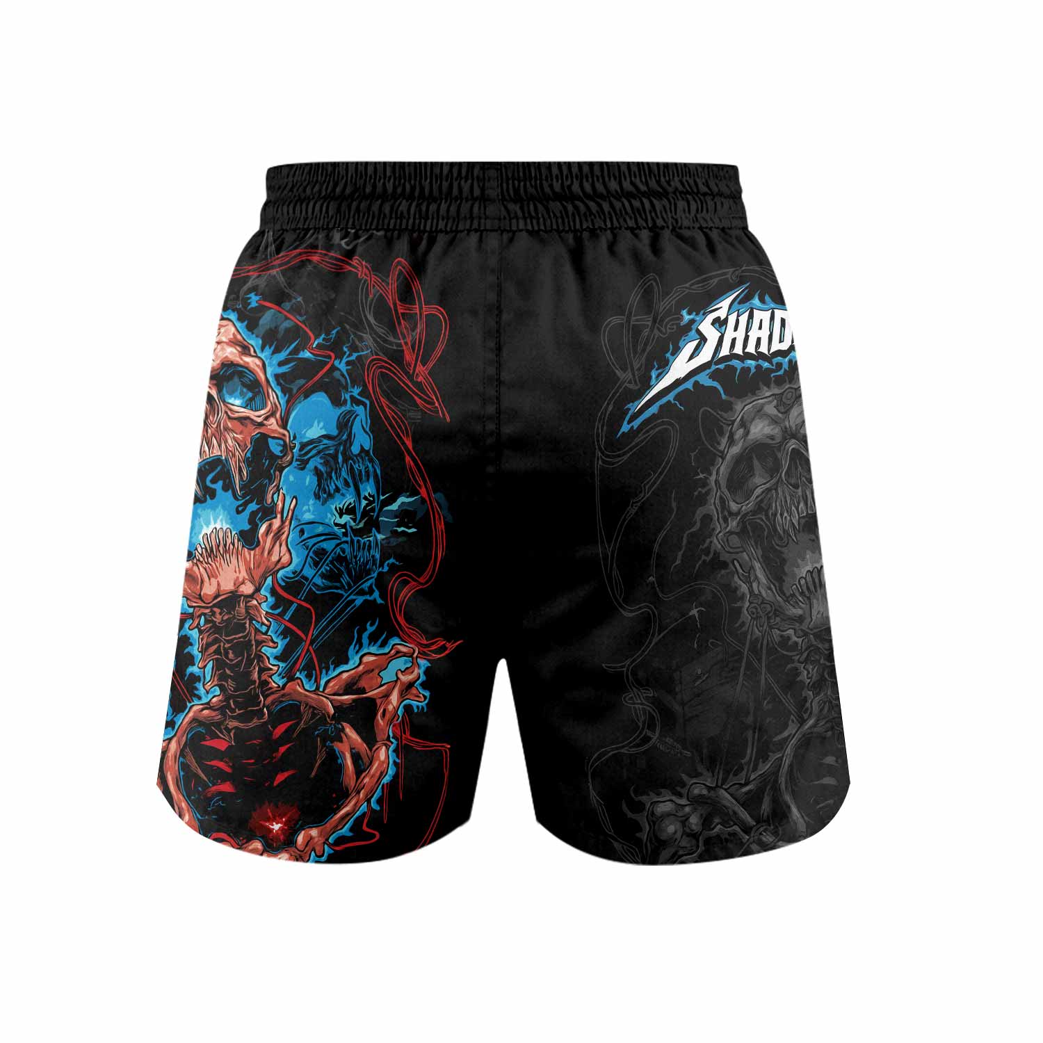 Necro Chains Grappling Shorts - back view mockup
