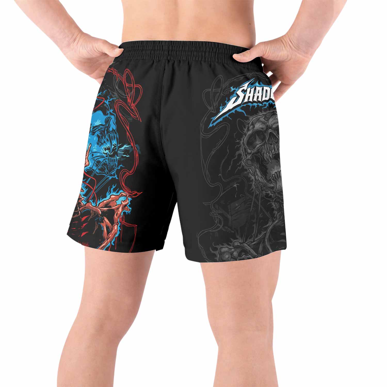 Necro Chains Grappling Shorts - back view lifestyle