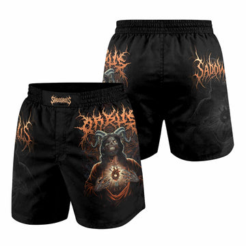 Cult of Shadows Grappling Shorts - front and back view
