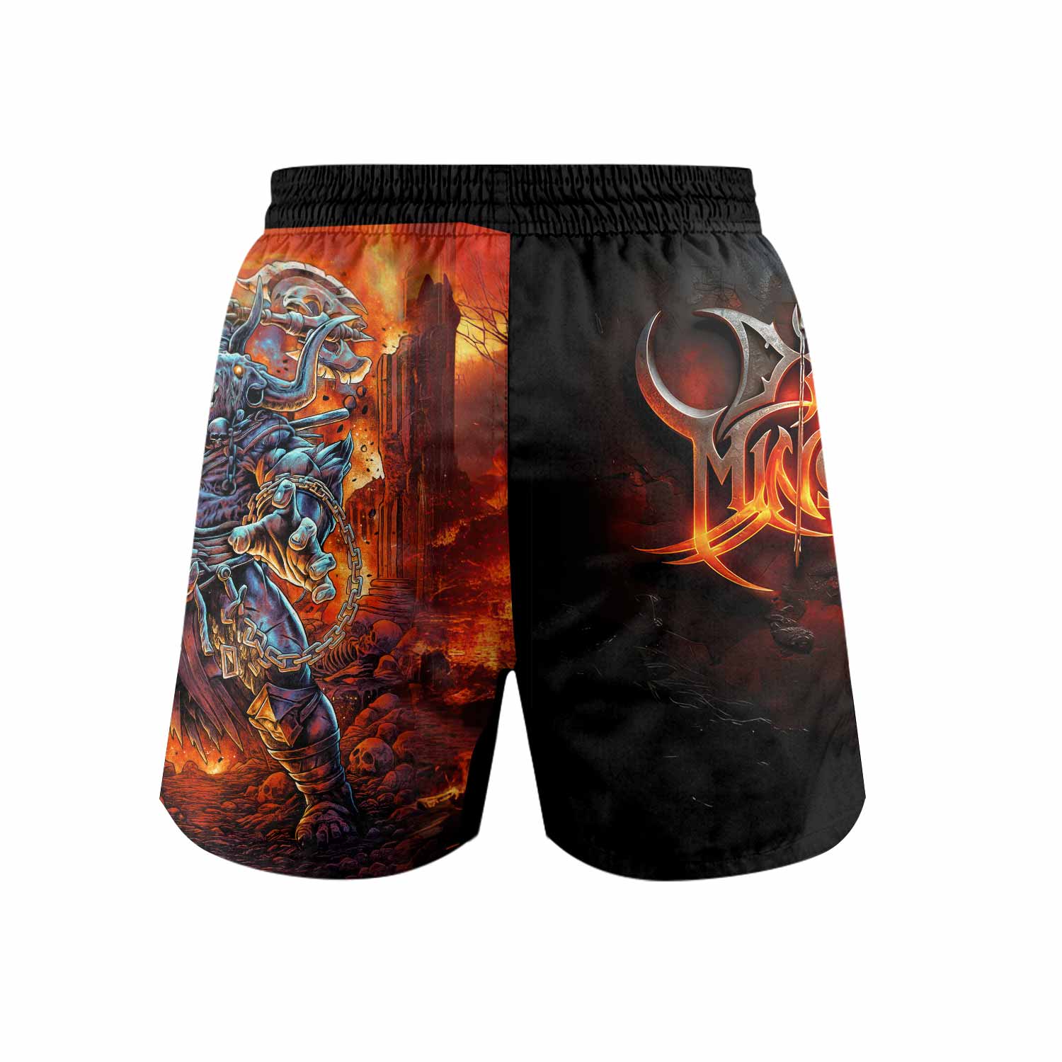 Inferno Minotaur Grappling Shorts - back view mockup