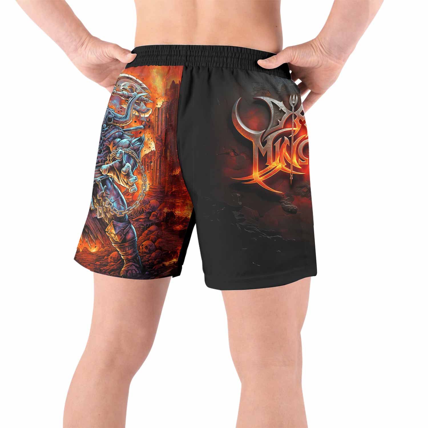 Inferno Minotaur Grappling Shorts - back view lifestyle