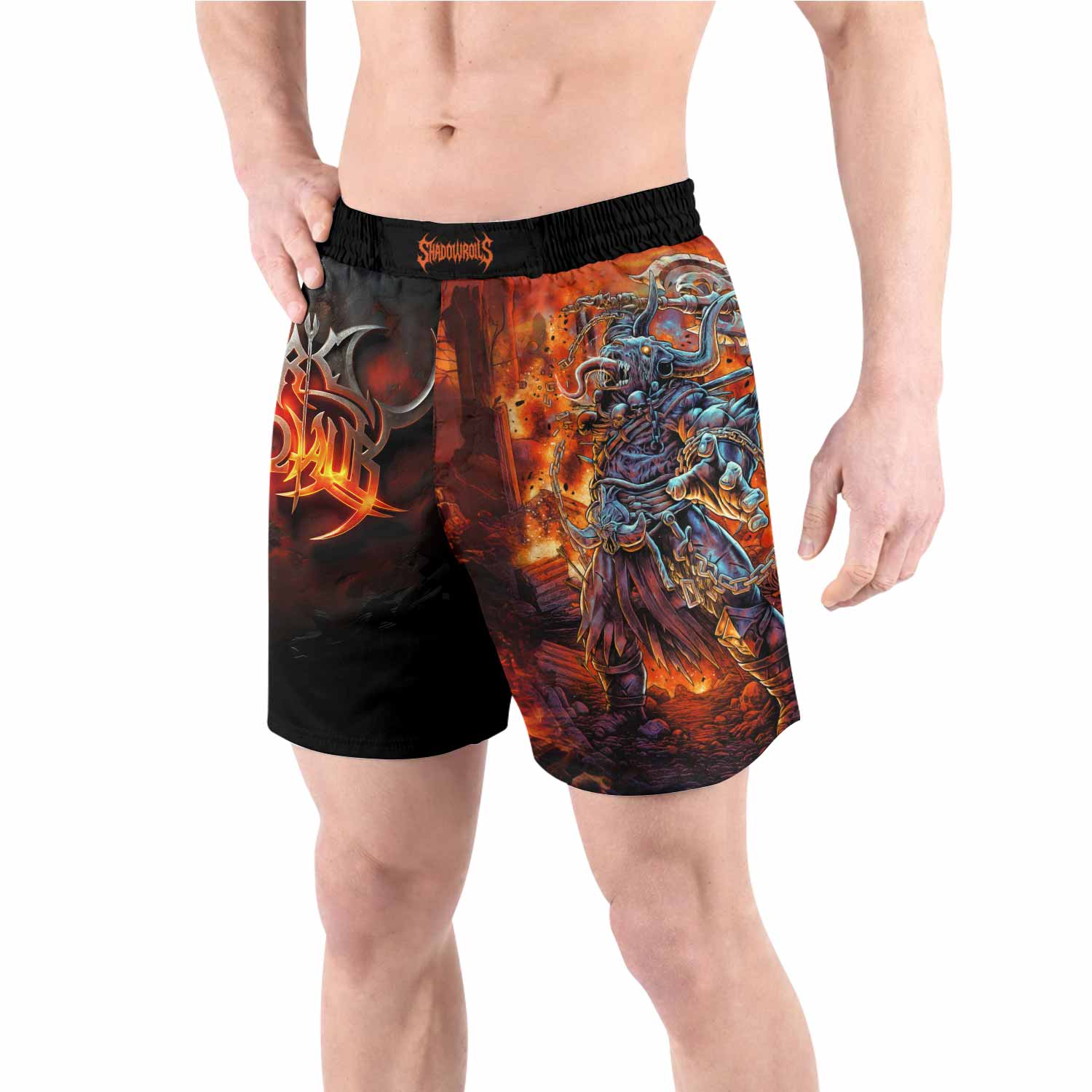 Inferno Minotaur Grappling Shorts - front view lifestyle