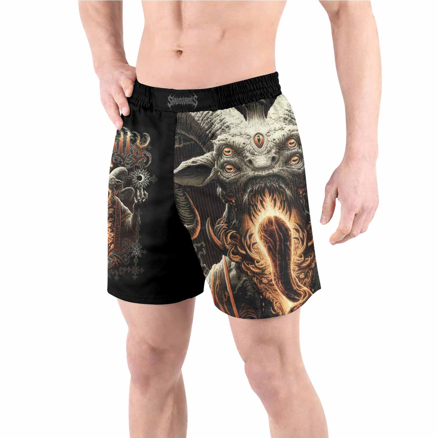 Eldritch Horror Grappling Shorts - front view lifestyle
