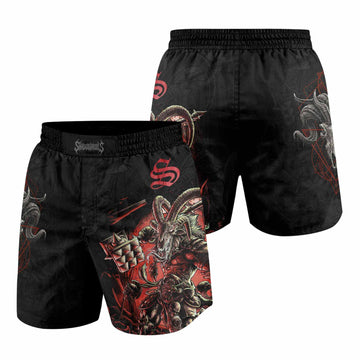 Dark Ram Warlord Grappling Shorts - front and back view