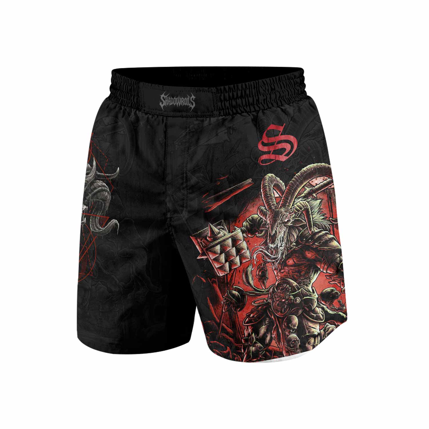 Dark Ram Warlord Grappling Shorts - front view mockup