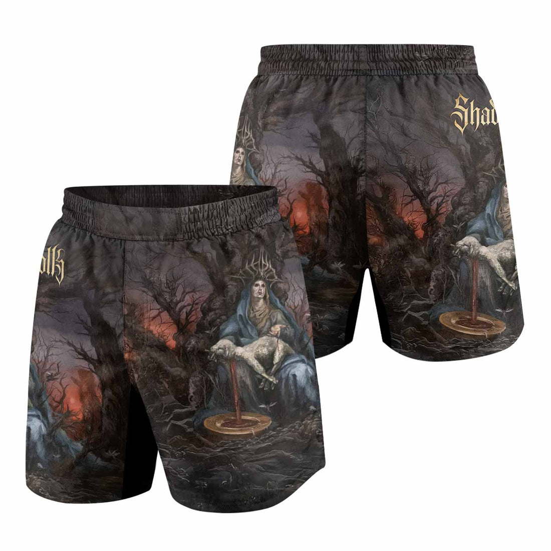 Shadow Throne Grappling Shorts - front and back view