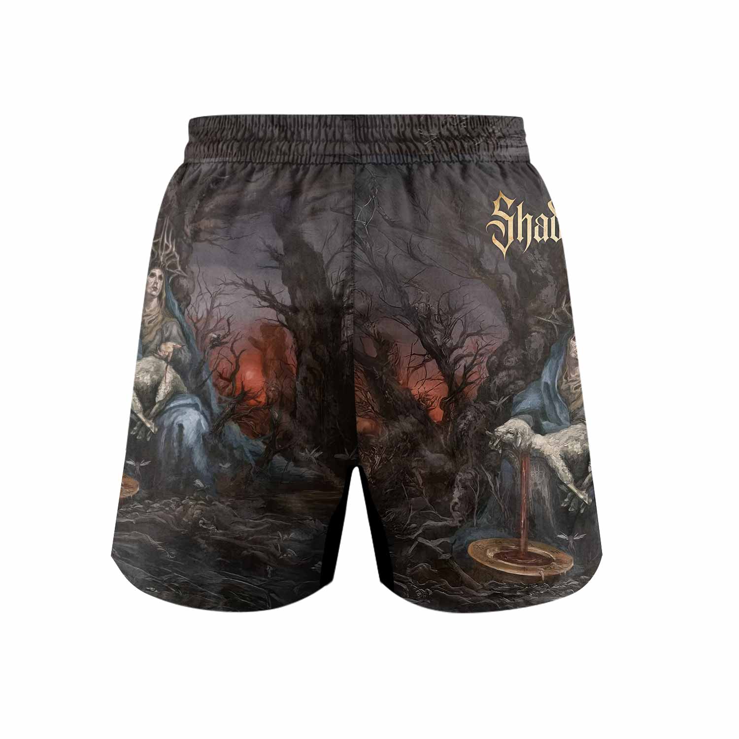 Shadow Throne Grappling Shorts - back view mockup