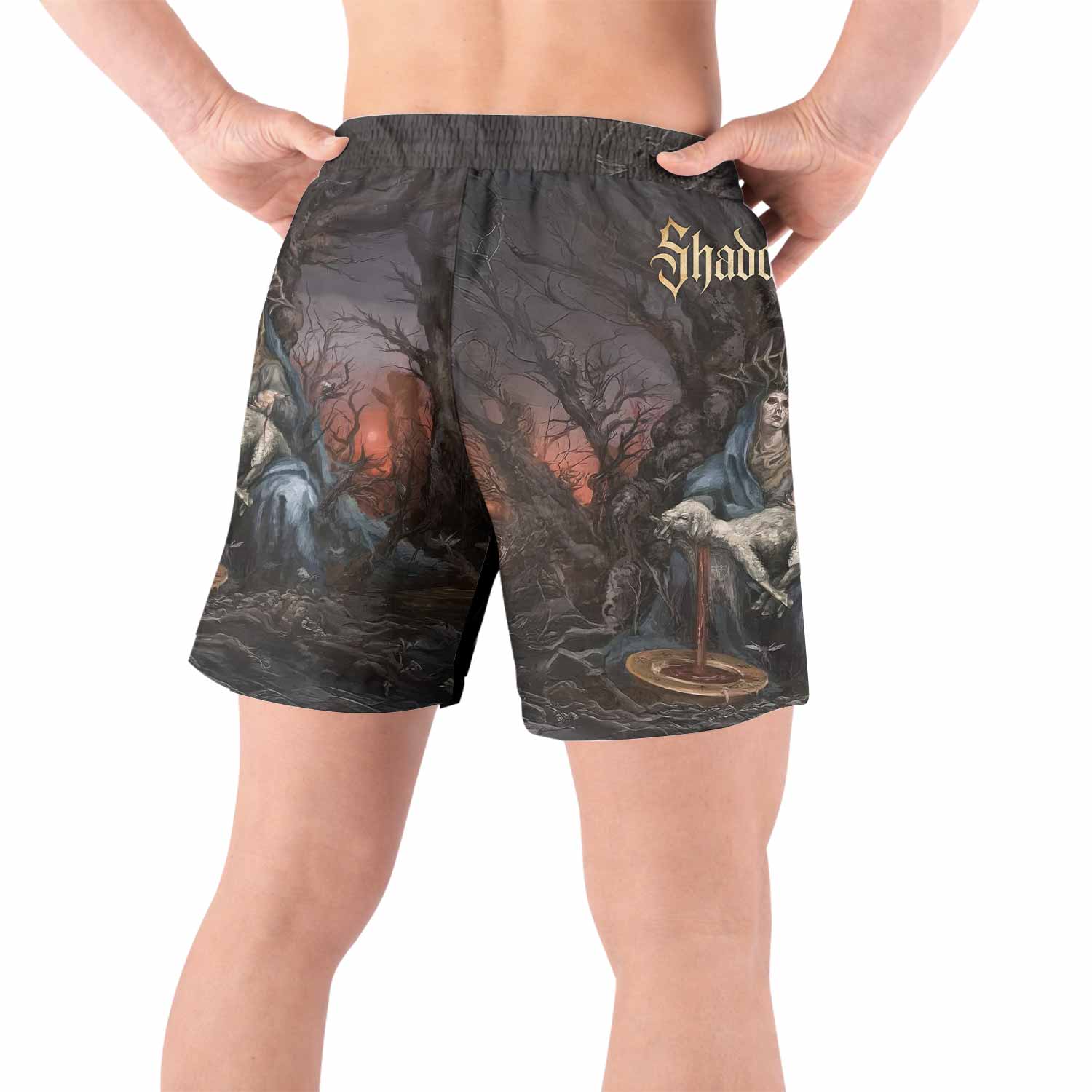 Shadow Throne Grappling Shorts - back view lifestyle