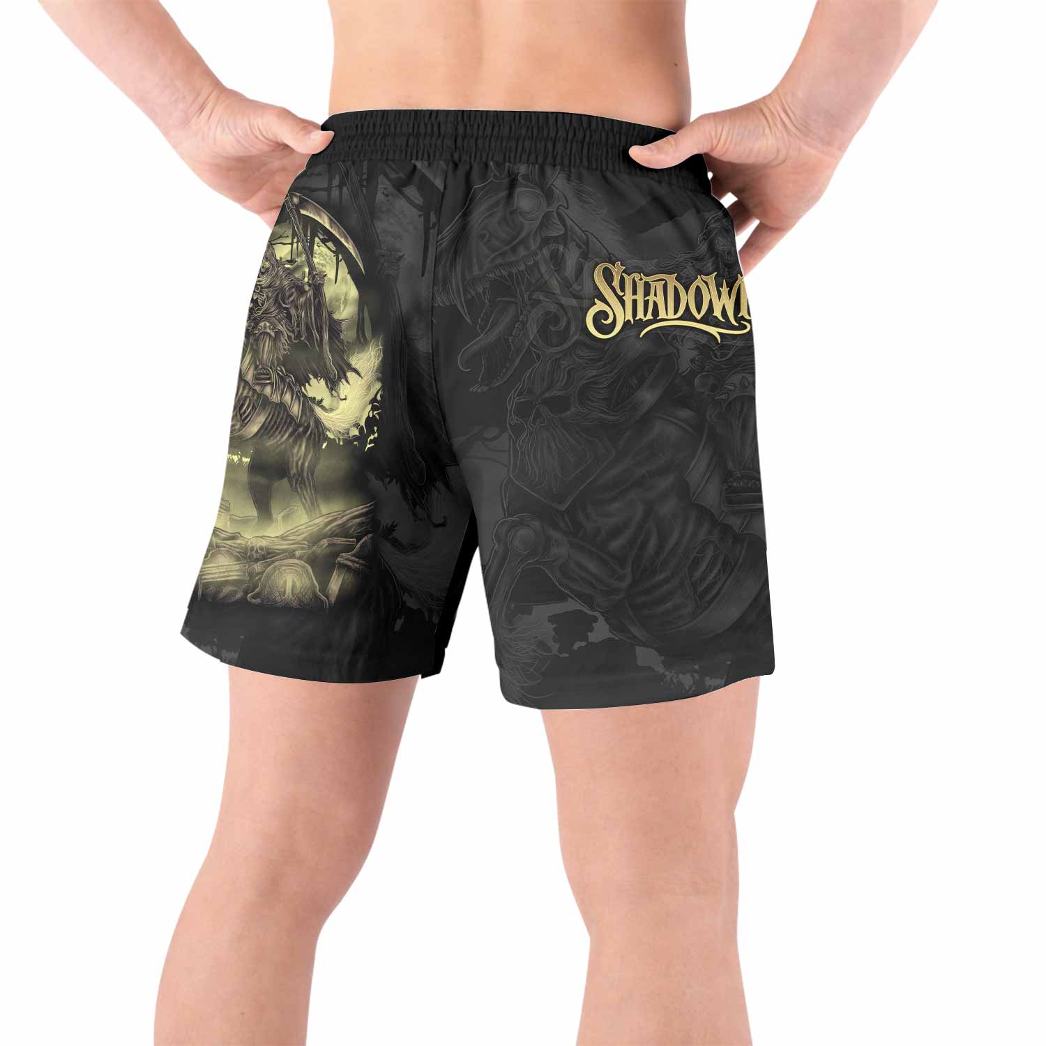 Dark Rider Grappling Shorts - back view lifestyle