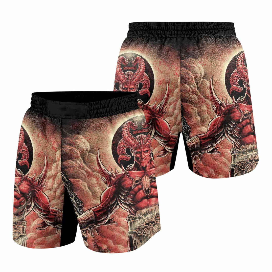 Lord of Hell Grappling Shorts - front and back view