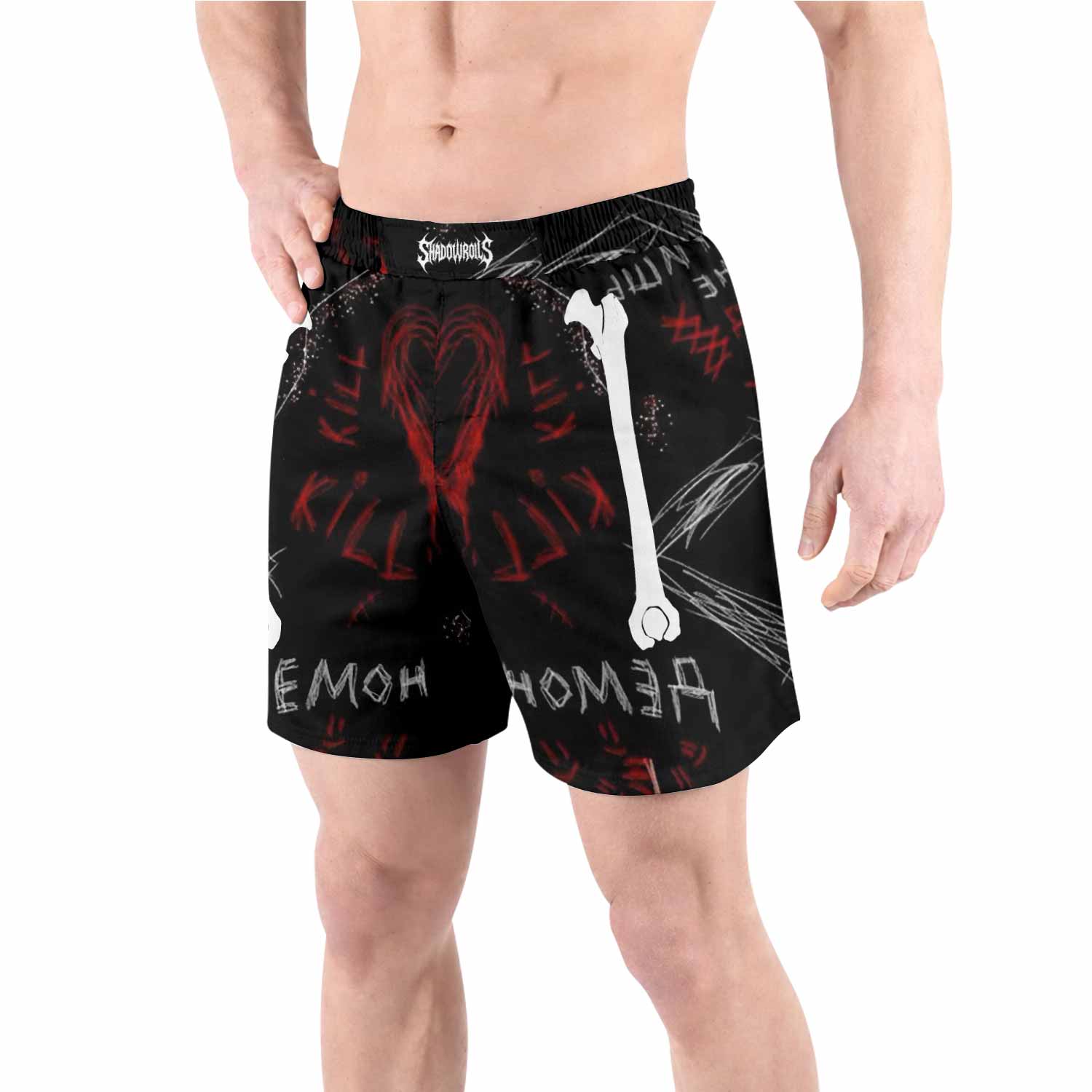 Skeleton Graffiti Grappling Shorts - front view lifestyle