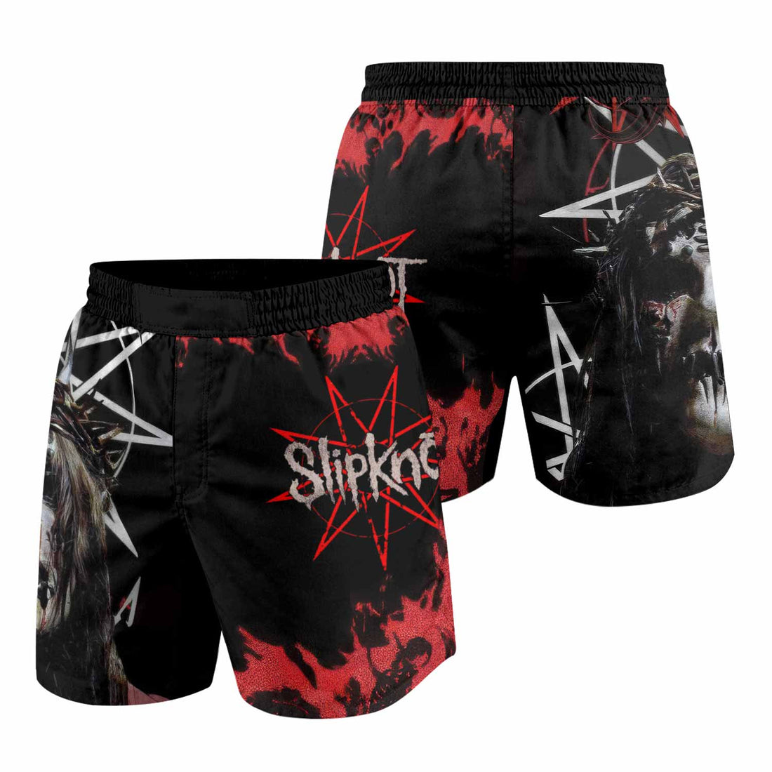 Slipknot Masked Chaos Grappling Shorts - front and back view