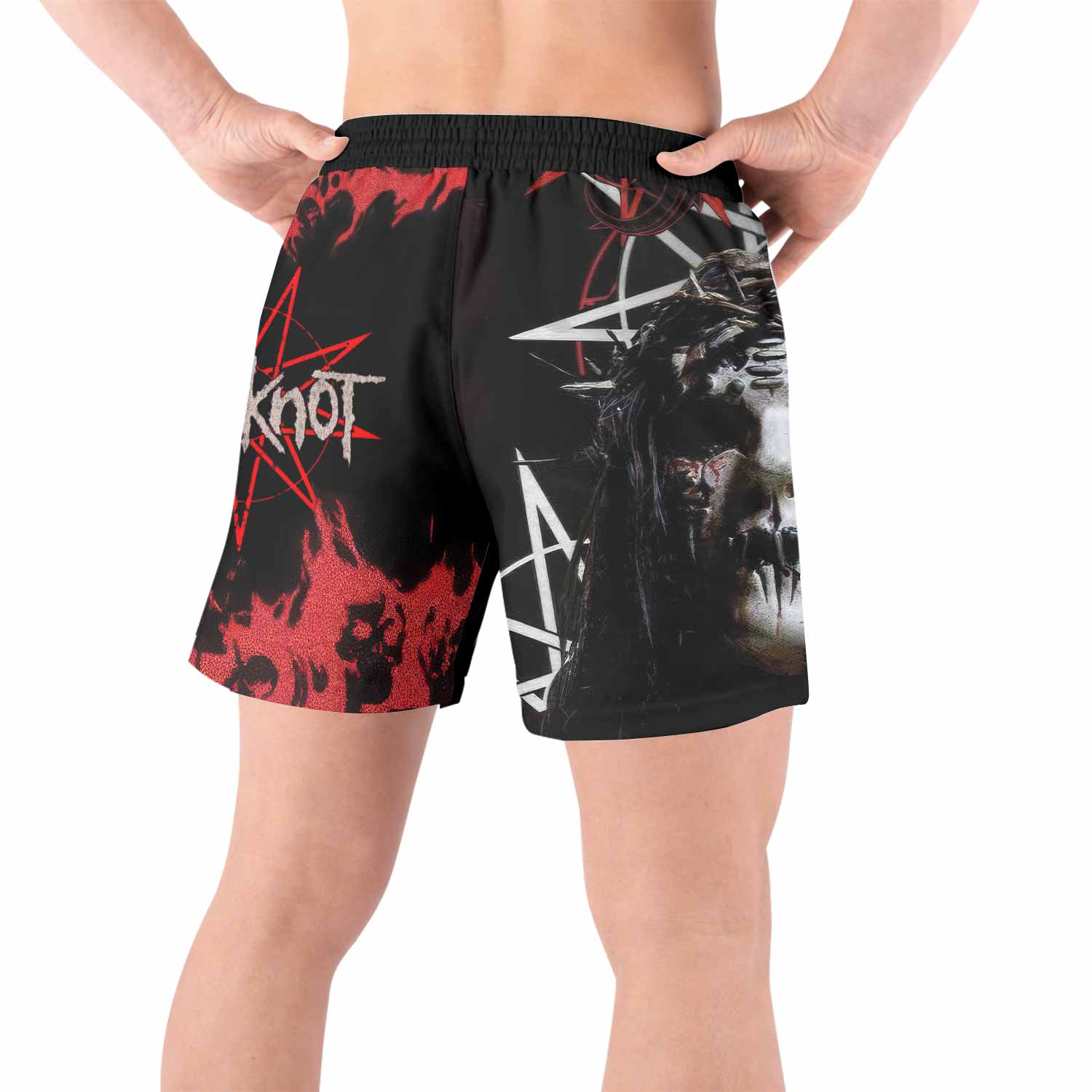 Slipknot Masked Chaos Grappling Shorts - back view lifestyle