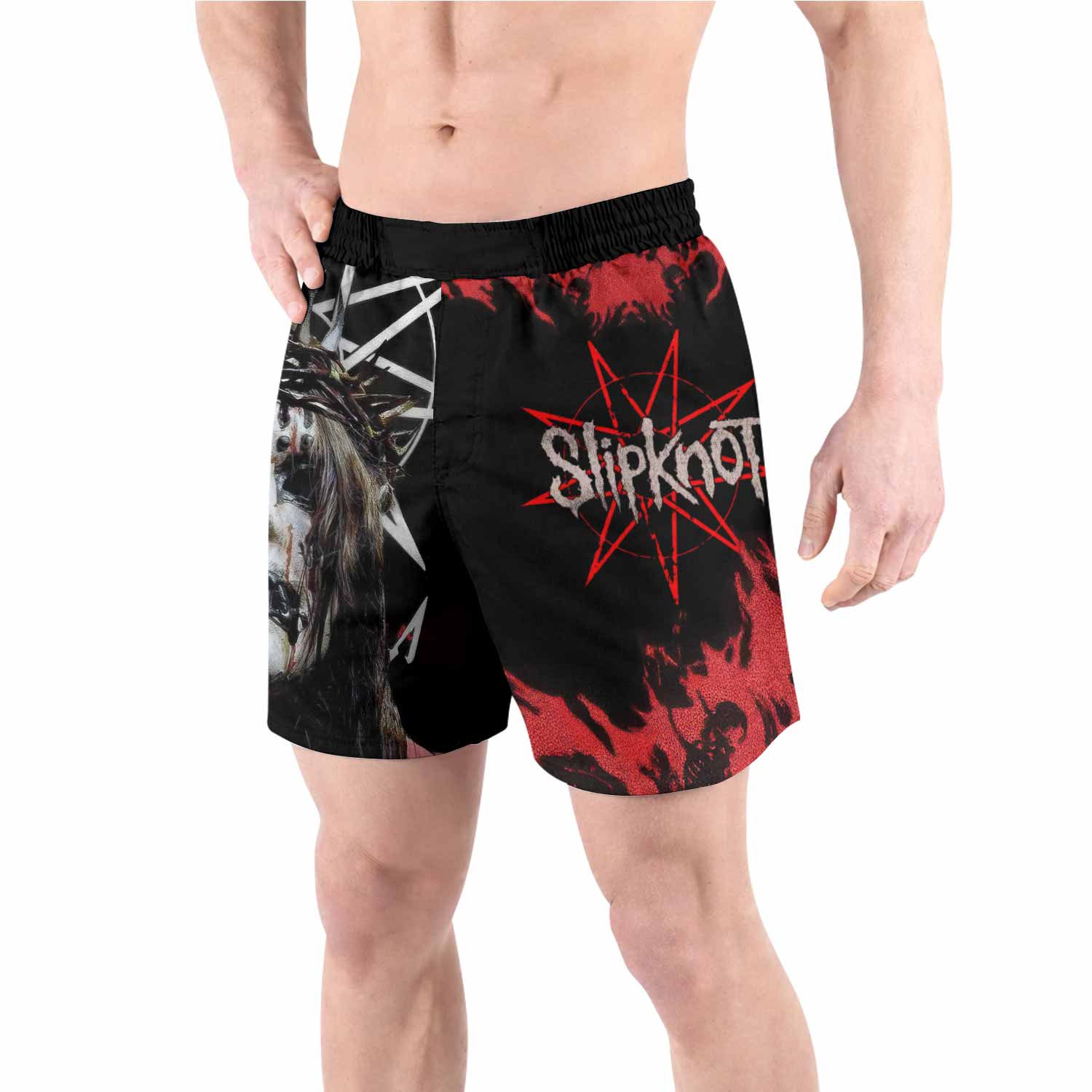Slipknot Masked Chaos Grappling Shorts - front view lifestyle