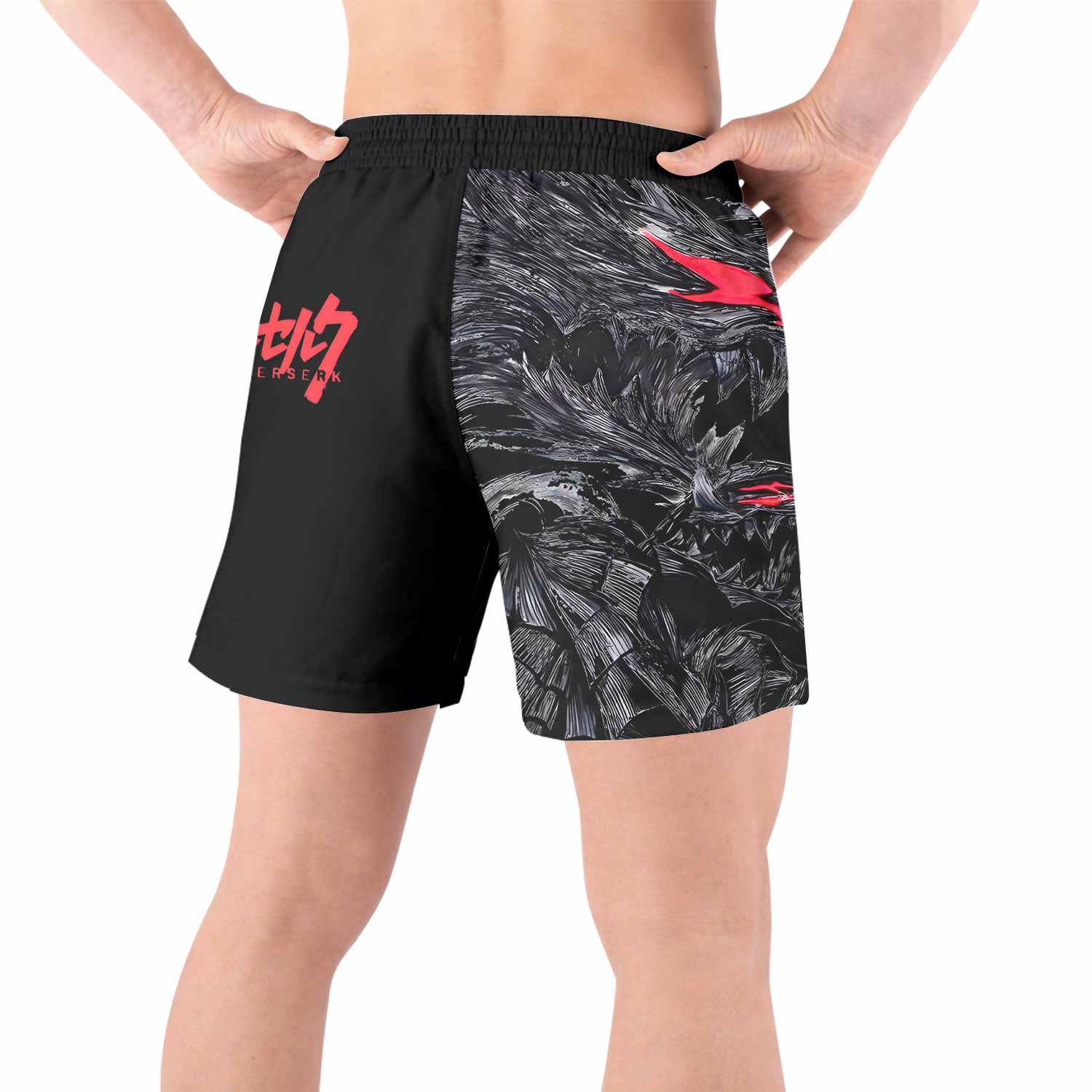 Berserk Beast of Darkness Grappling Shorts - back view lifestyle
