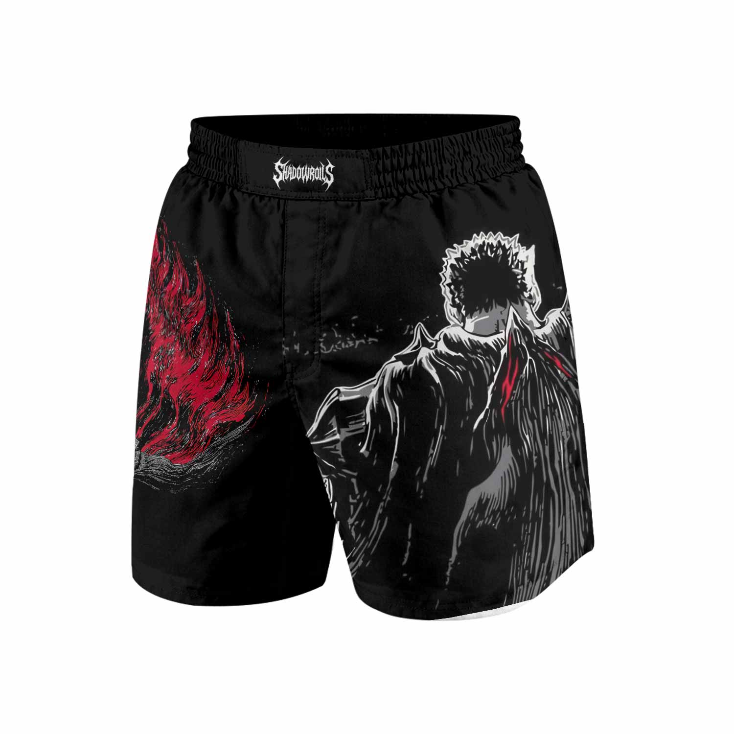 Berserk Black Swordsman Grappling Shorts - front view mockup