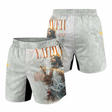 Yahweh I Am That I Am Grappling Shorts - front and back view