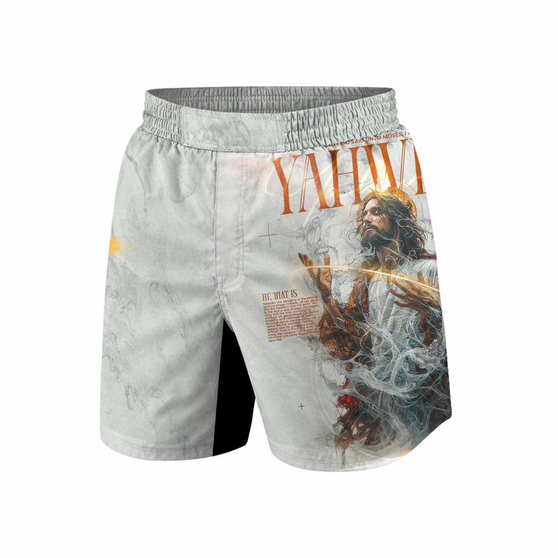 Yahweh I Am That I Am Grappling Shorts - front and back view