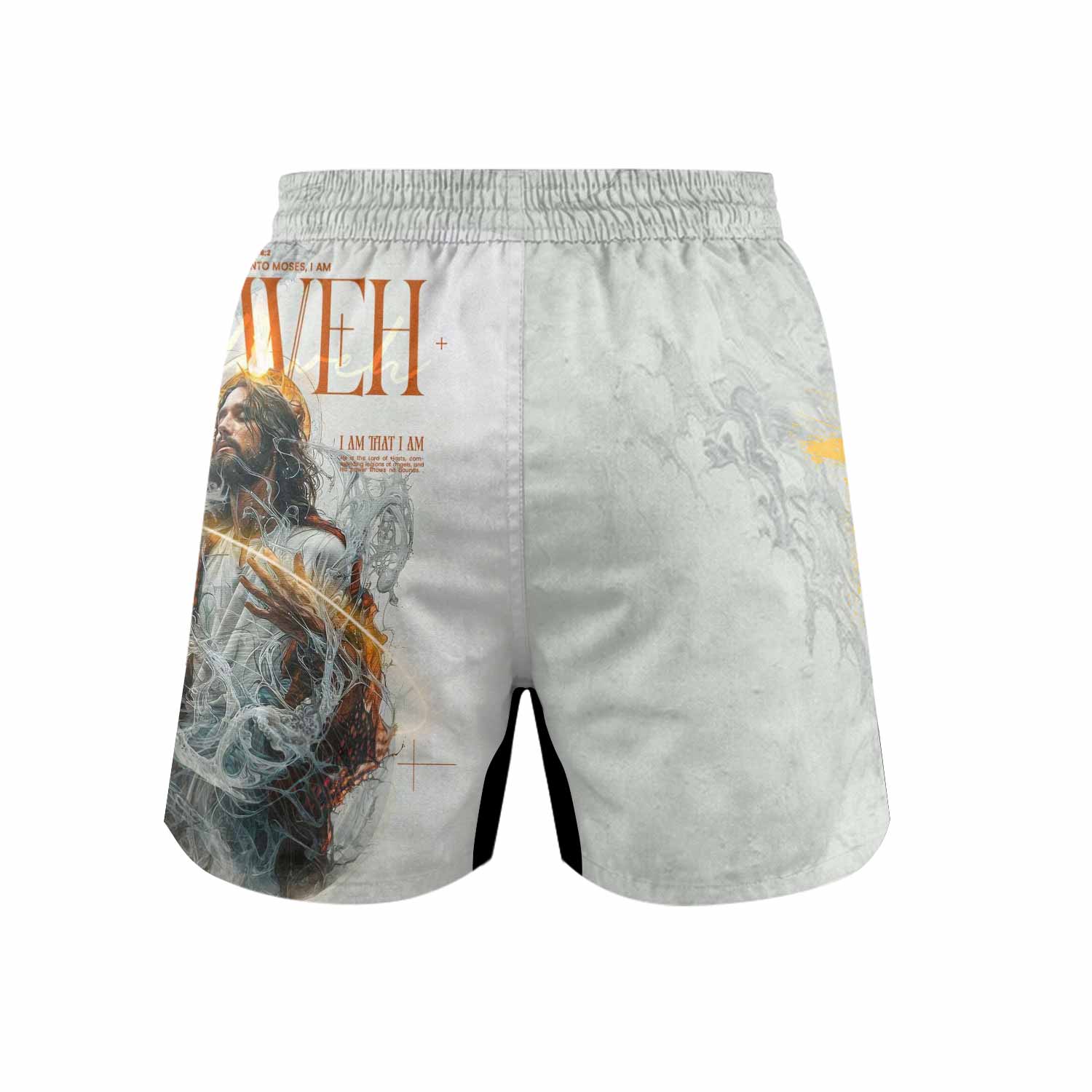 Yahweh I Am That I Am Grappling Shorts - back view mockup
