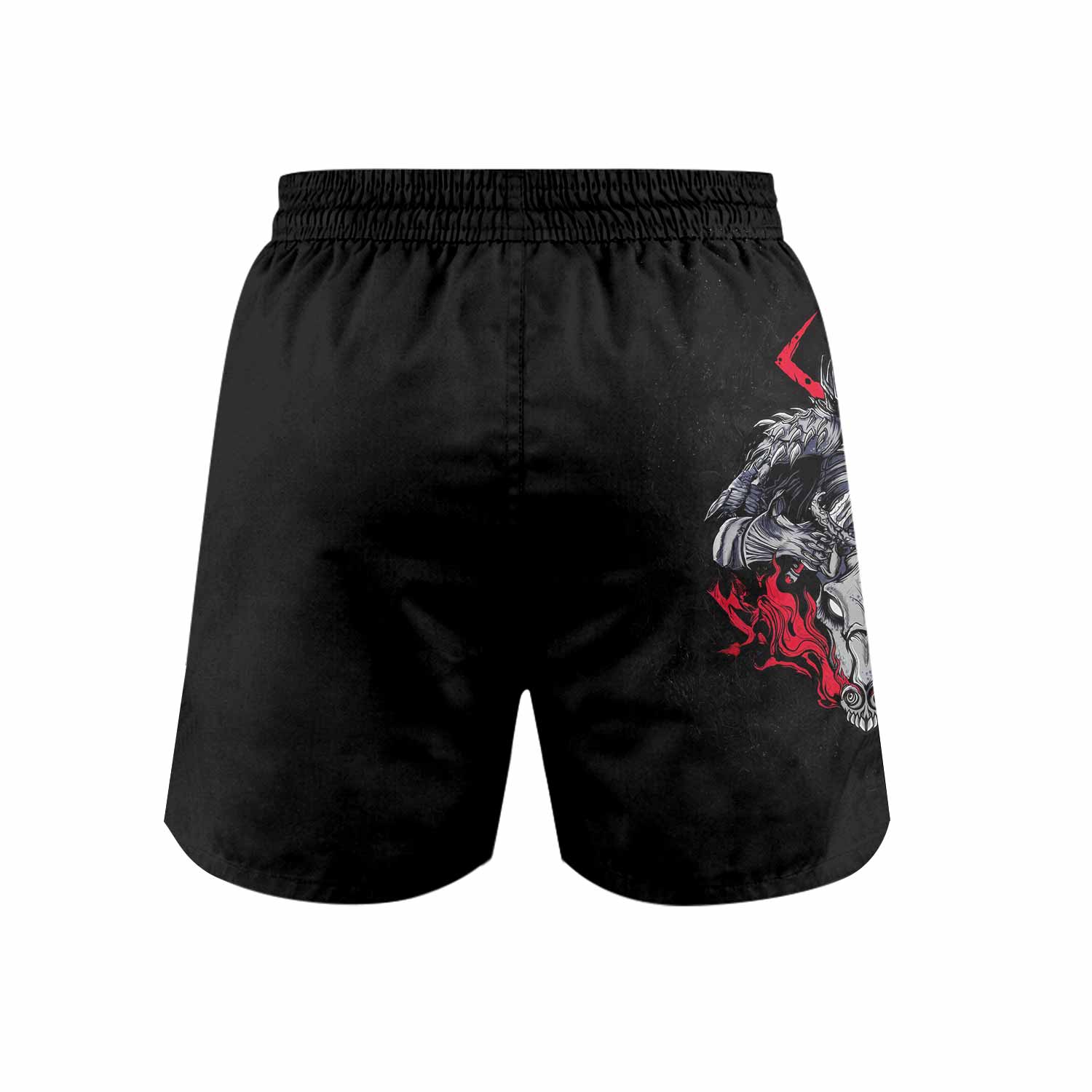 Skull Knight Berserk Grappling Shorts - back view mockup