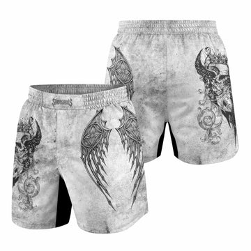 Gothic Angel Cross Grappling Shorts - front and back view