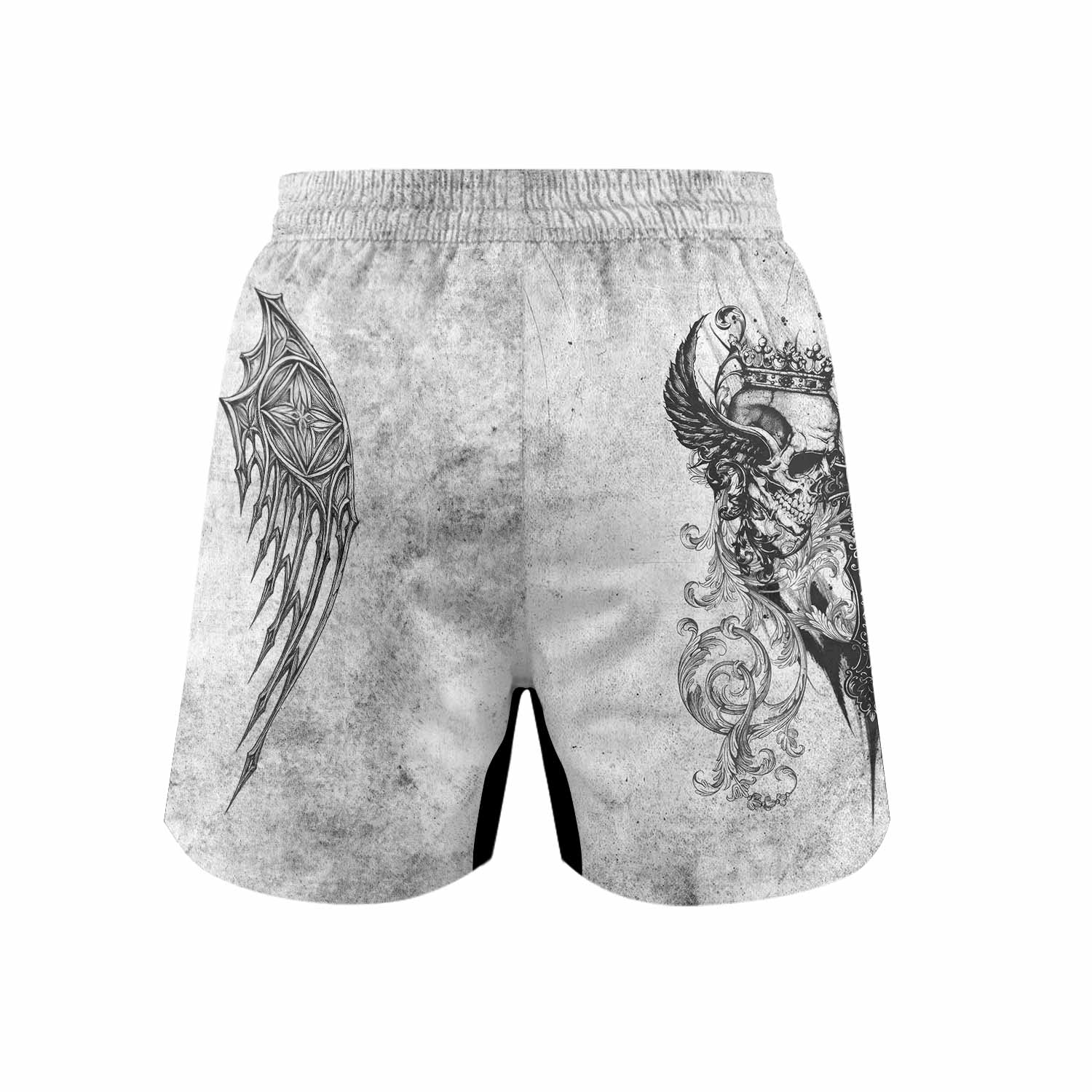 Gothic Angel Cross Grappling Shorts - back view mockup