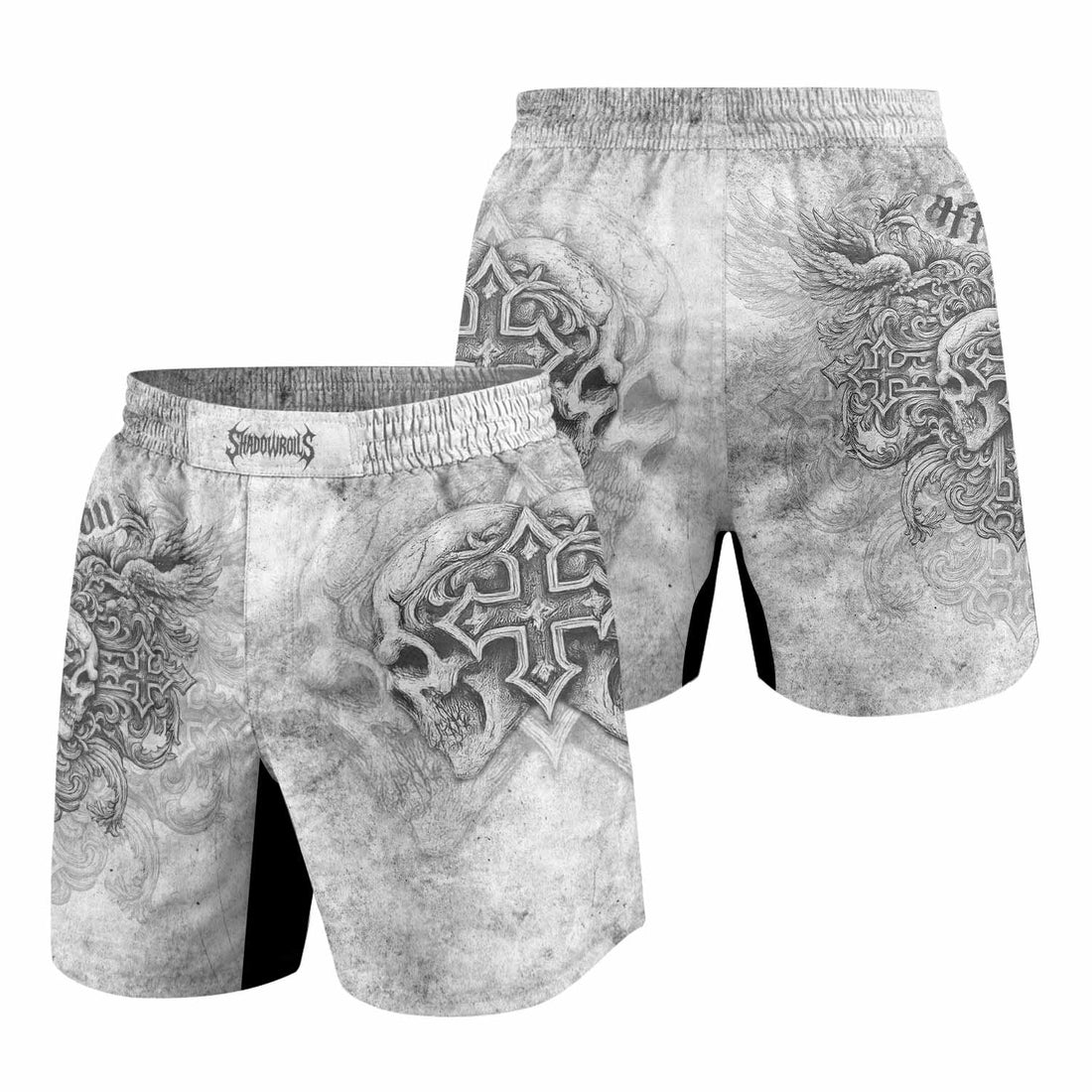 Afflicted Cross Grappling Shorts - front and back view