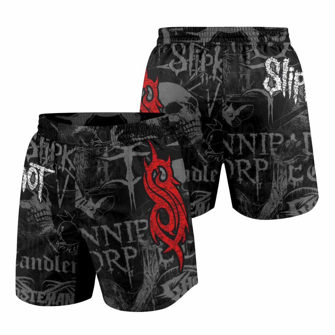 Slipknot Riot Grappling Shorts - front and back view
