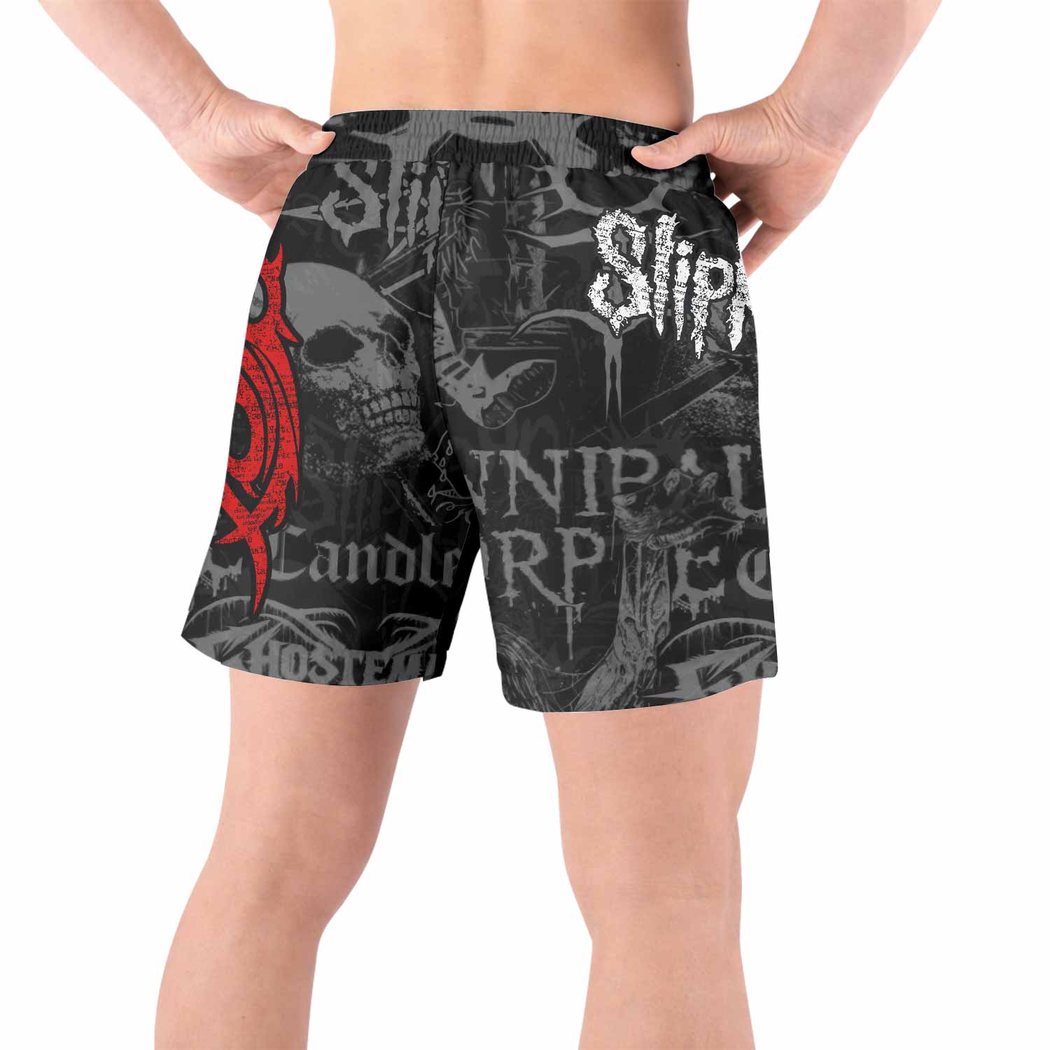 Slipknot Riot Grappling Shorts - back view lifestyle
