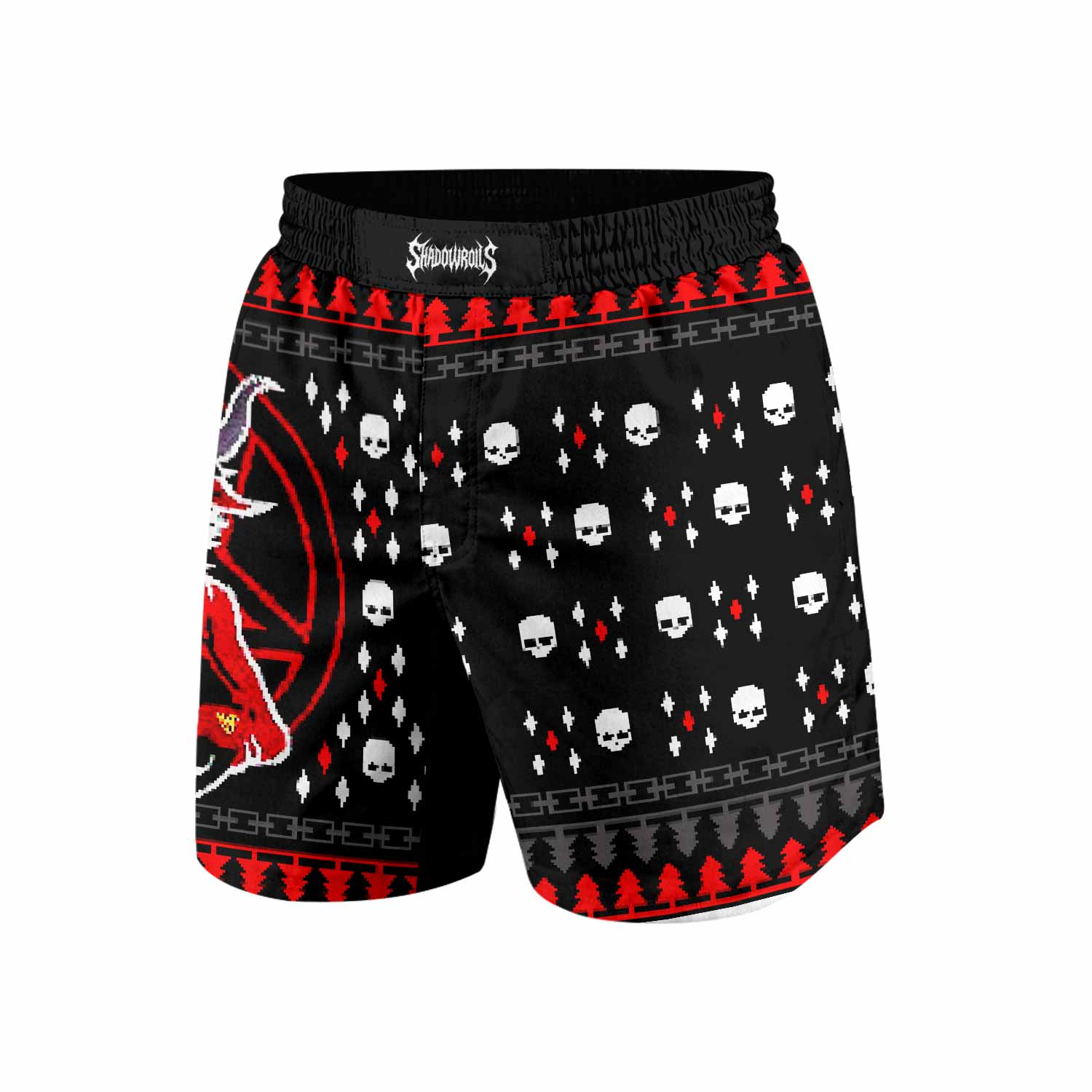Purraise Satan Grappling Shorts - front view mockup