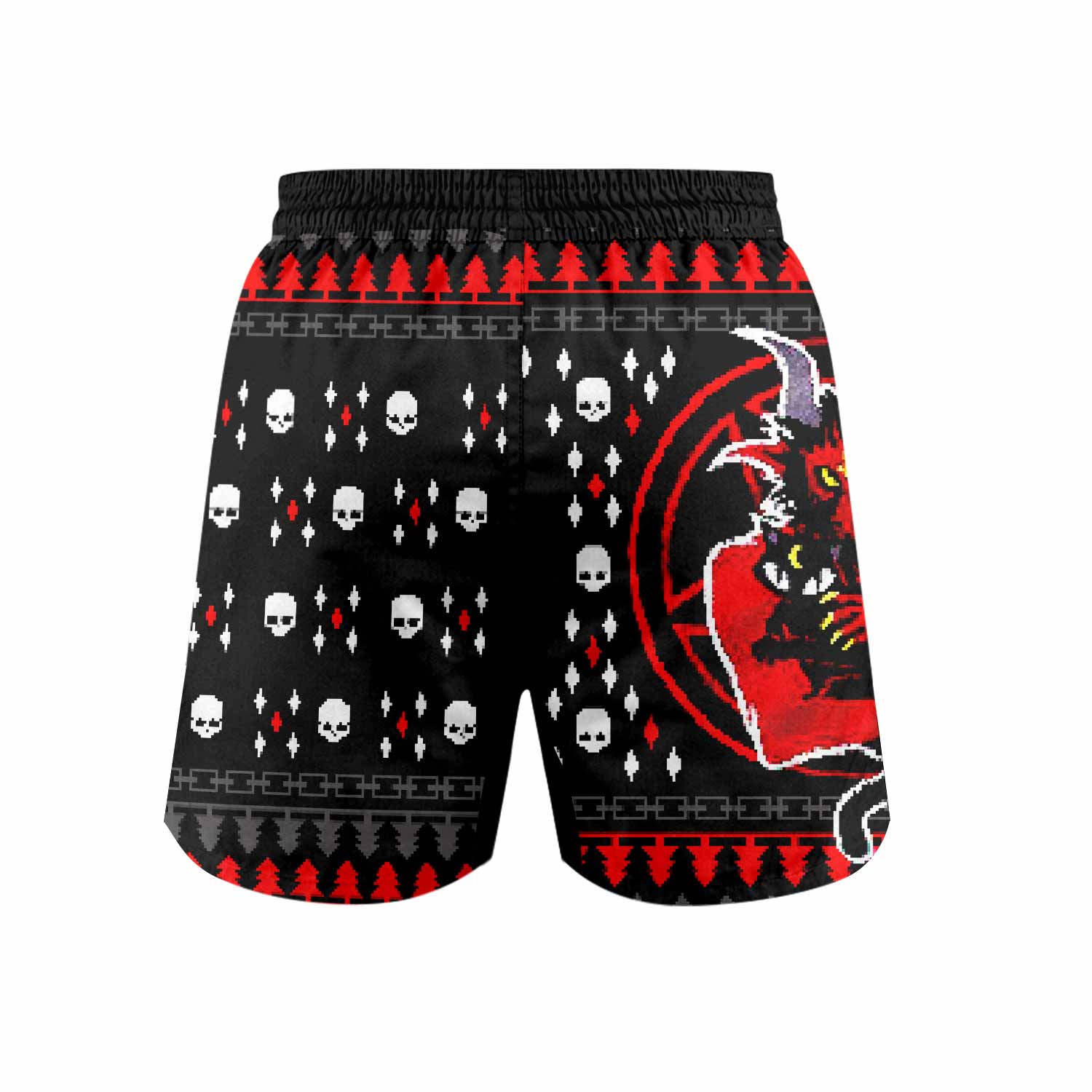 Purraise Satan Grappling Shorts - back view mockup