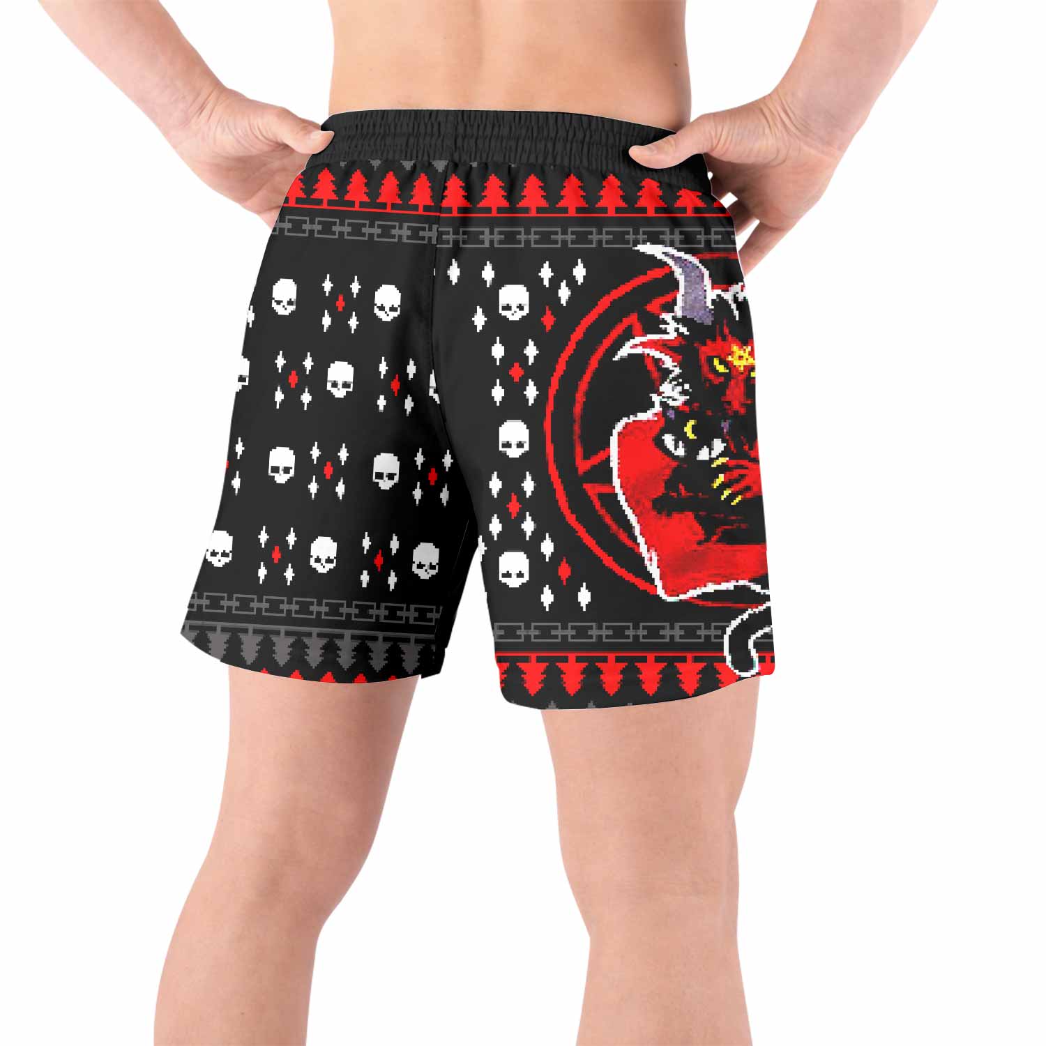Purraise Satan Grappling Shorts - back view lifestyle