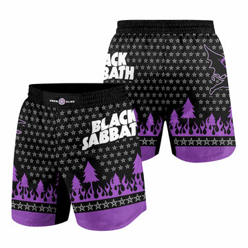 Black Sabbath Grappling Shorts - front and back view