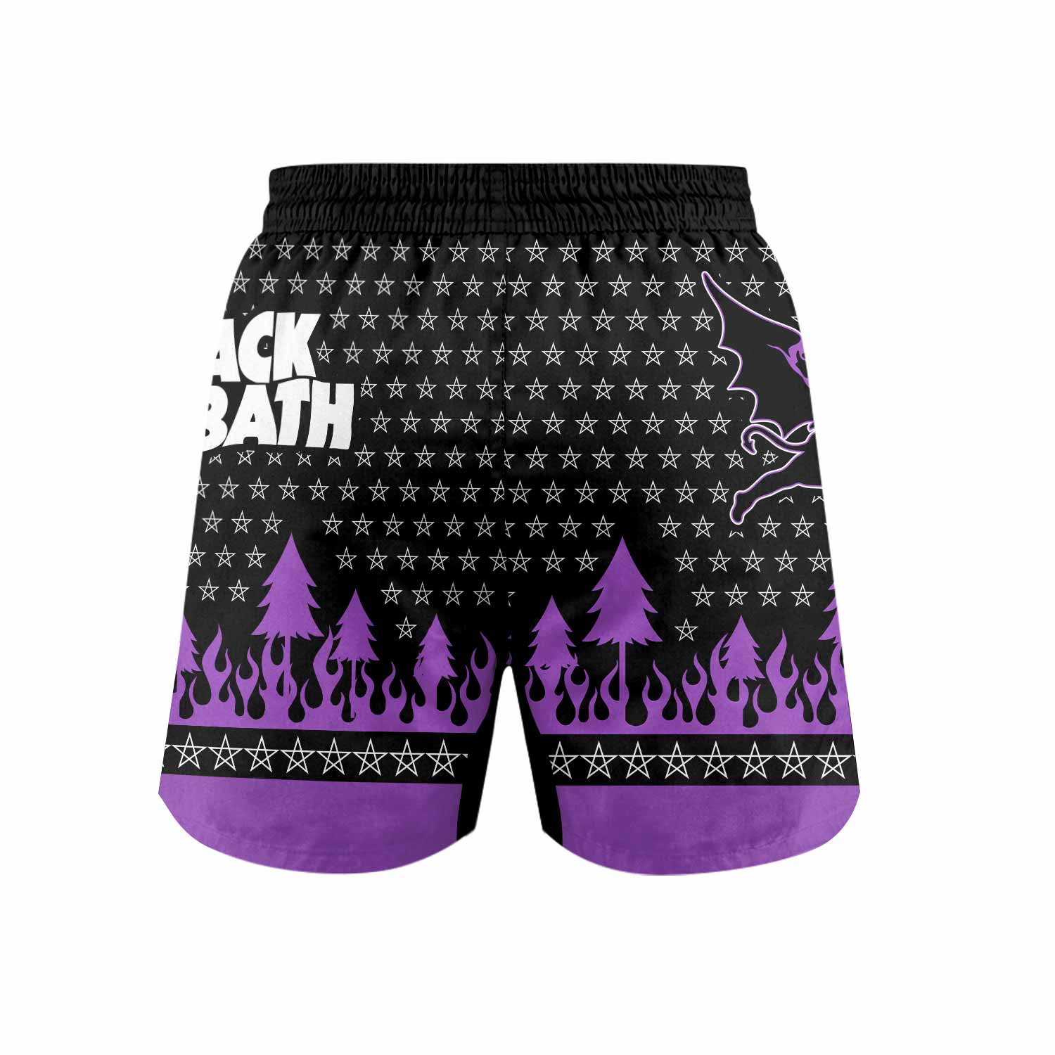 Black Sabbath Grappling Shorts - back view mockup