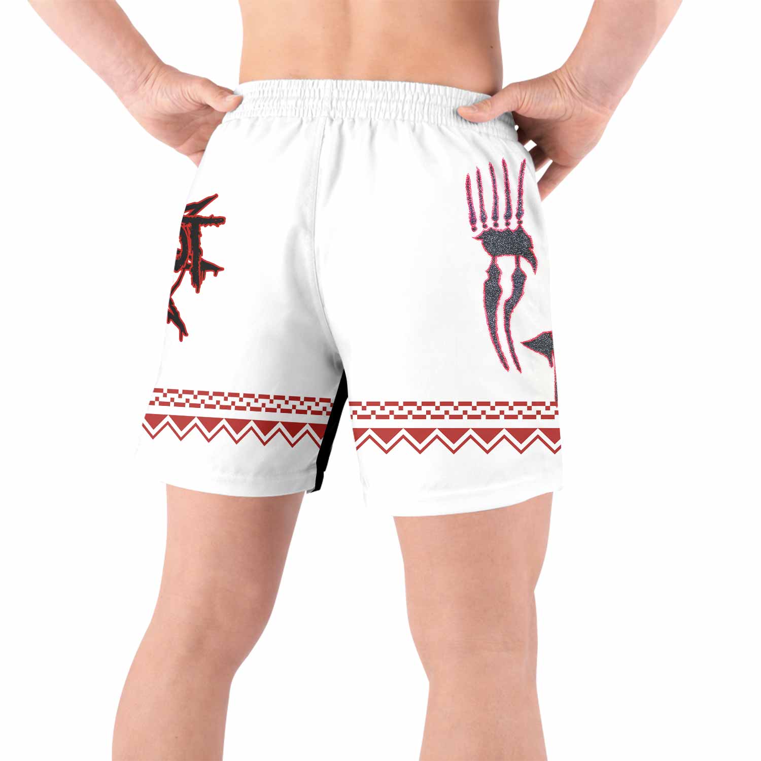 Slipknot Christmas Grappling Shorts - back view lifestyle