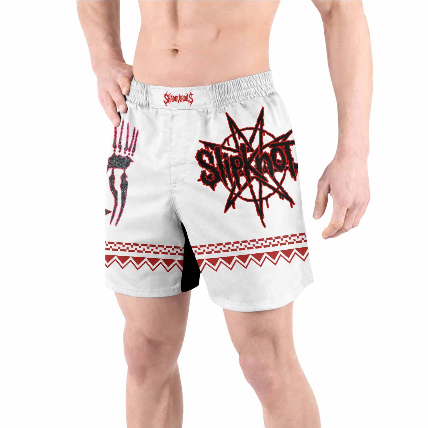 Slipknot Christmas Grappling Shorts - front view lifestyle