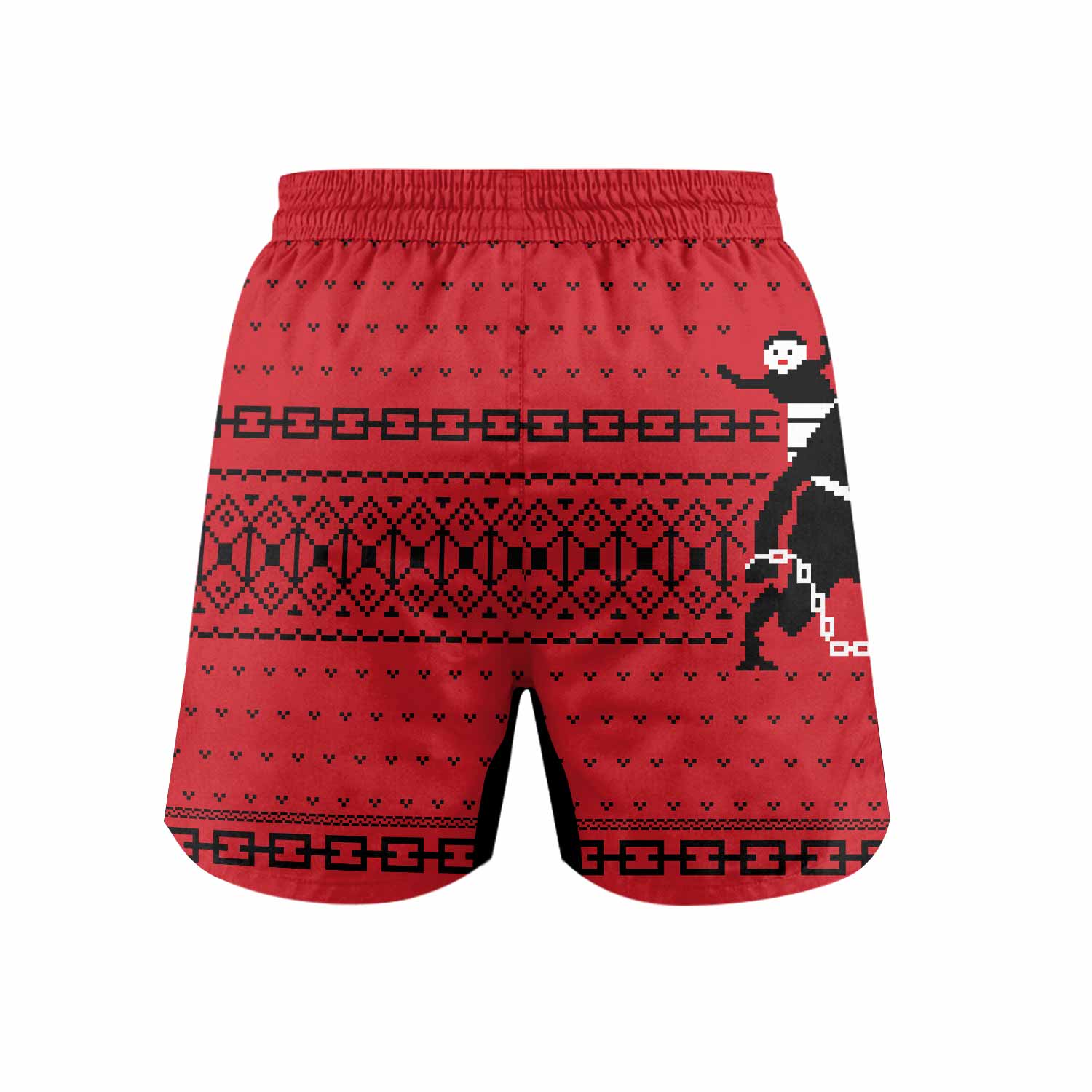 Krampus Christmas Grappling Shorts - back view mockup
