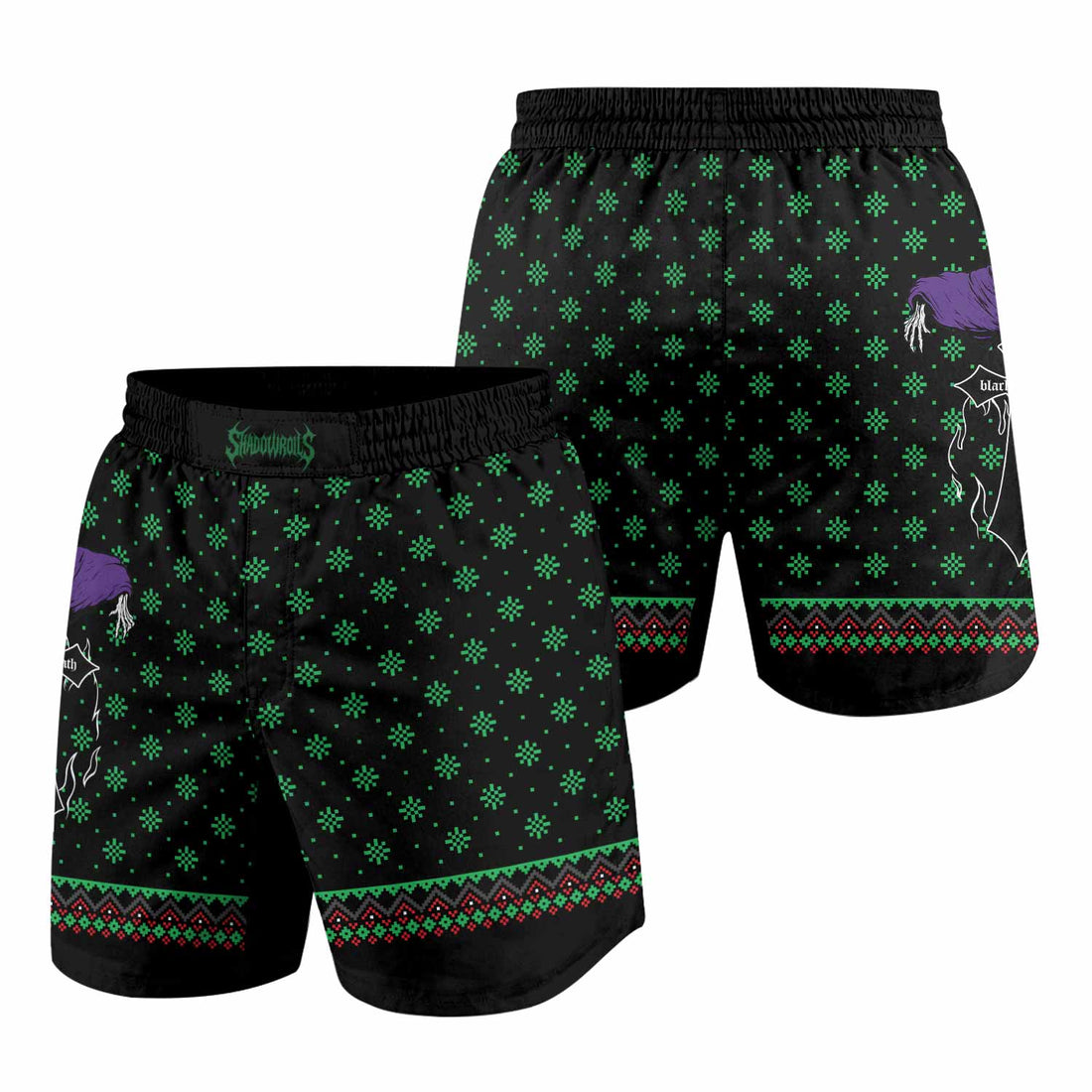Holidays Bloody Holidays Grappling Shorts - front and back view