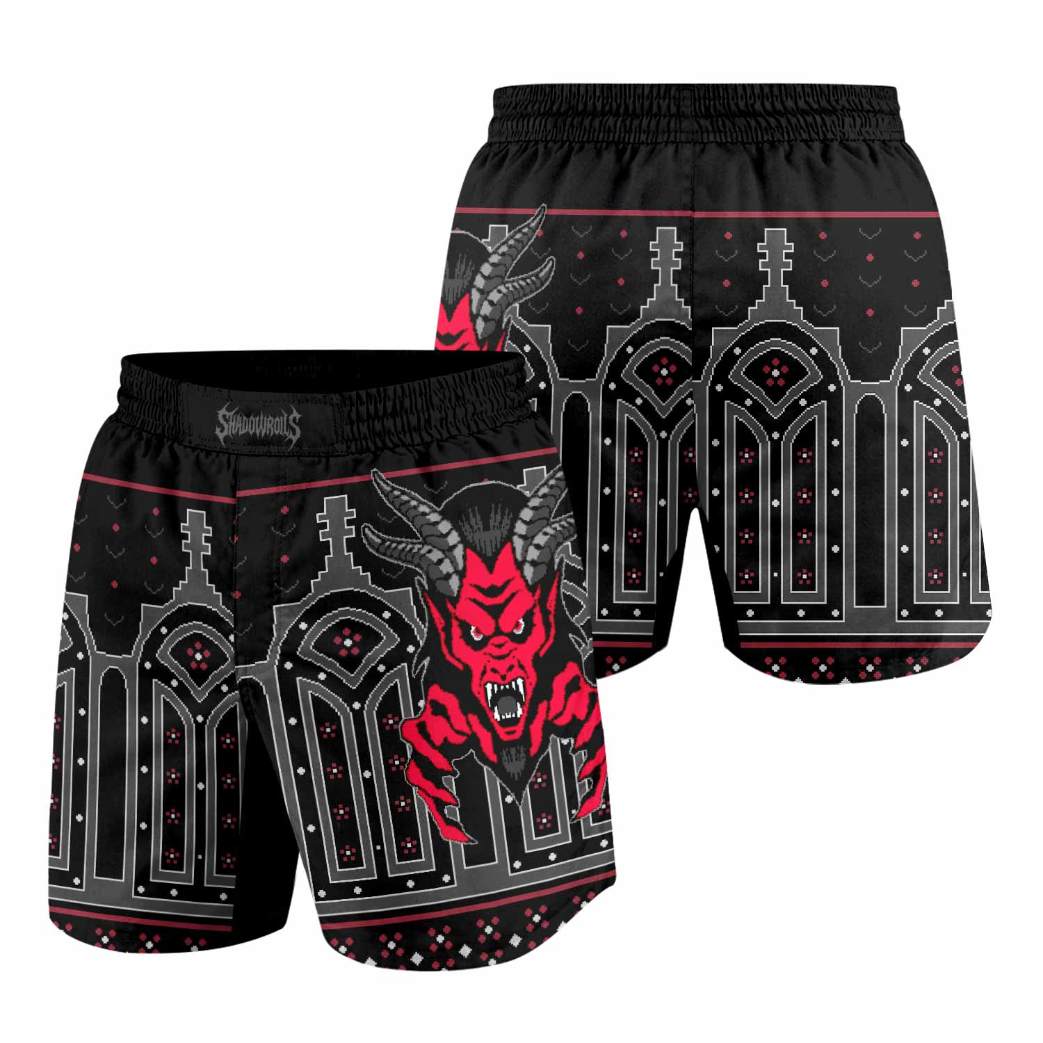 Hell's Gate Grappling Shorts - front and back view