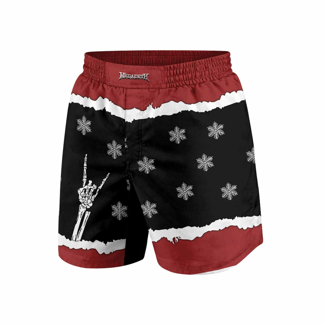 Megadeth Christmas Grappling Shorts - front and back view