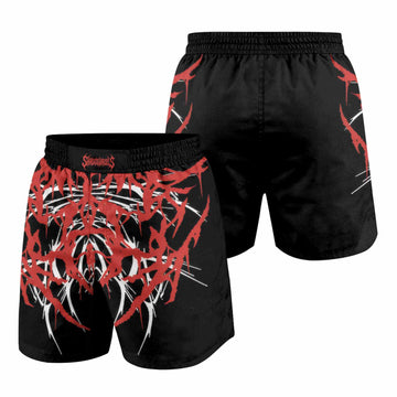 Infernal Spines Grappling Shorts - front and back view