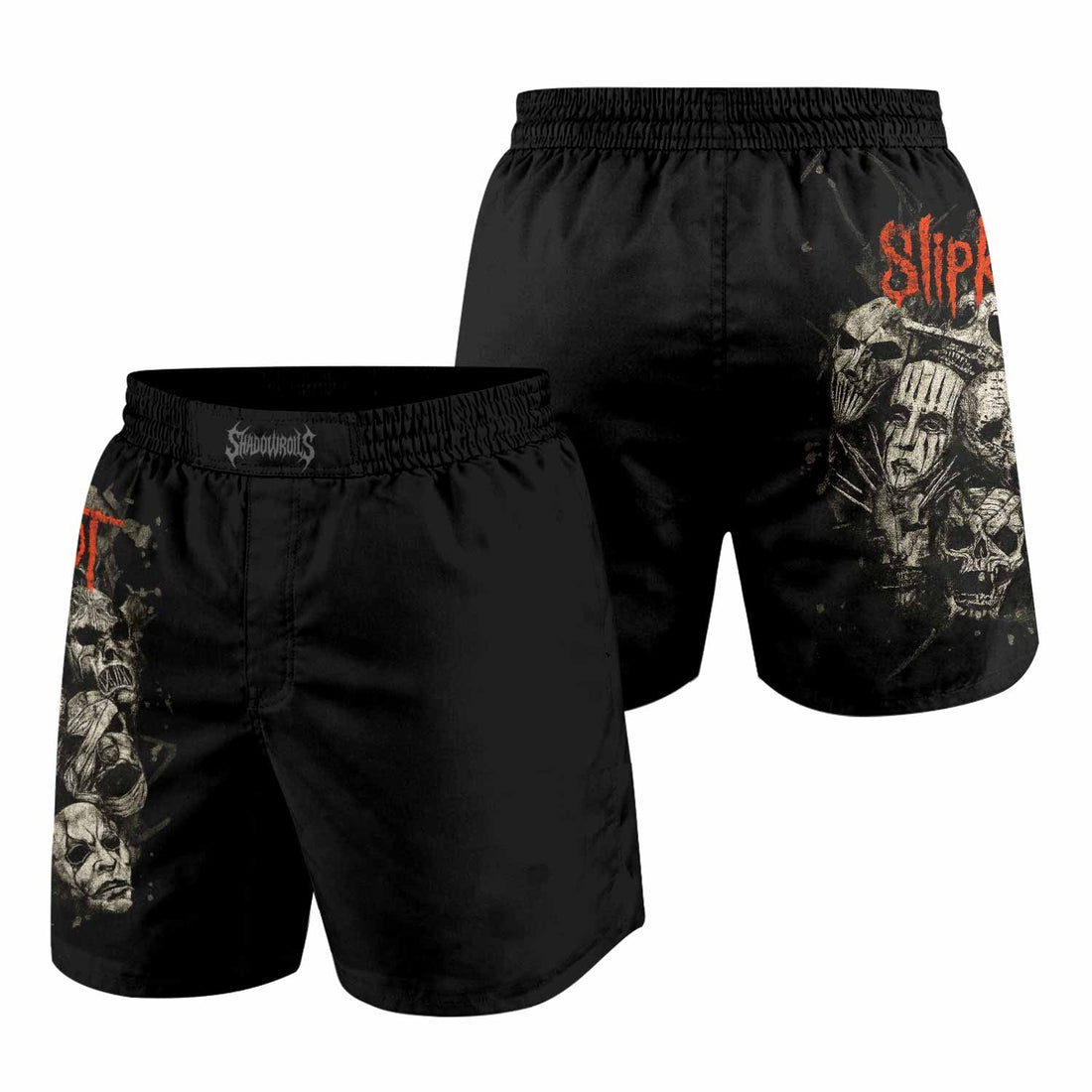 Slipknot Skull Grappling Shorts - front and back view
